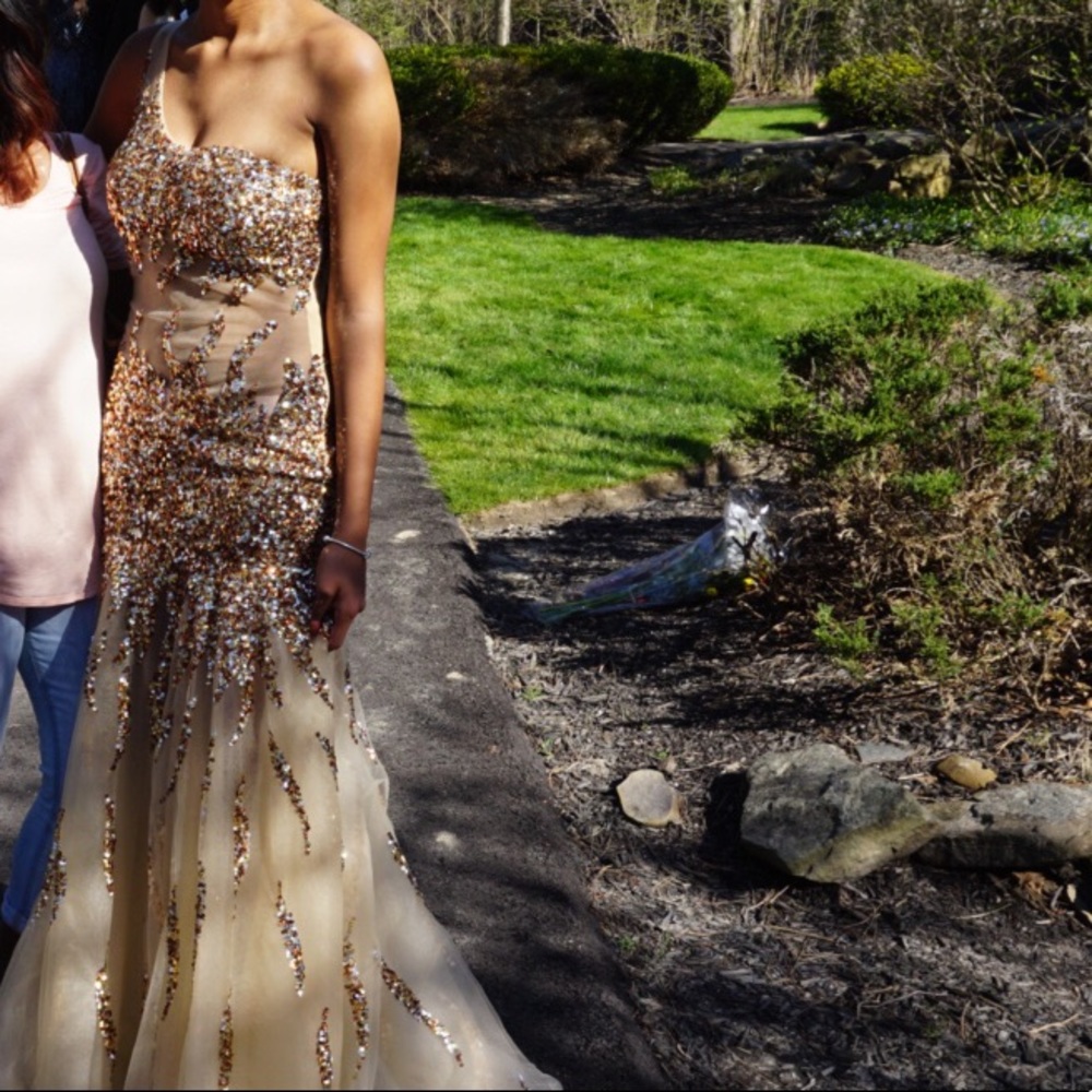 Super cute gold gown with mesh - Picture 2 of 3